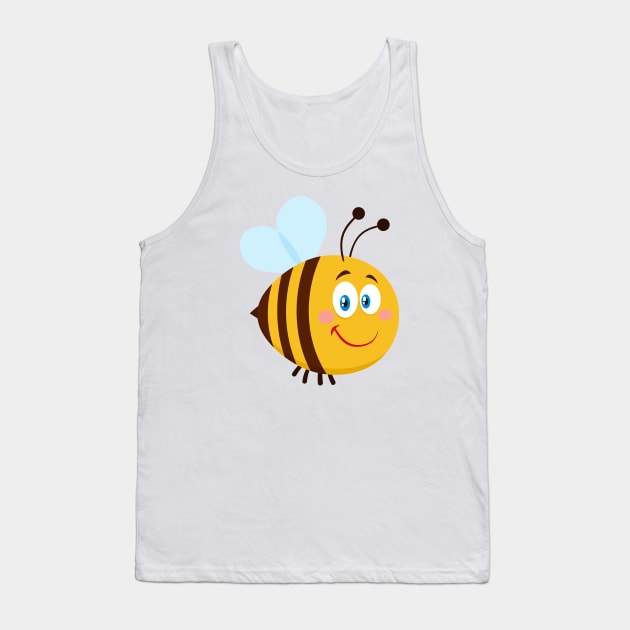 Cute Bee Cartoon Character Tank Top by HitToon